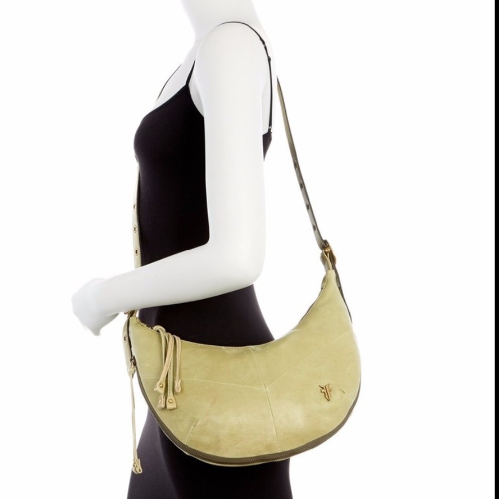Frye Belle Bohemian Leather Crescent Crossbody Bag - Picture 2 of 10